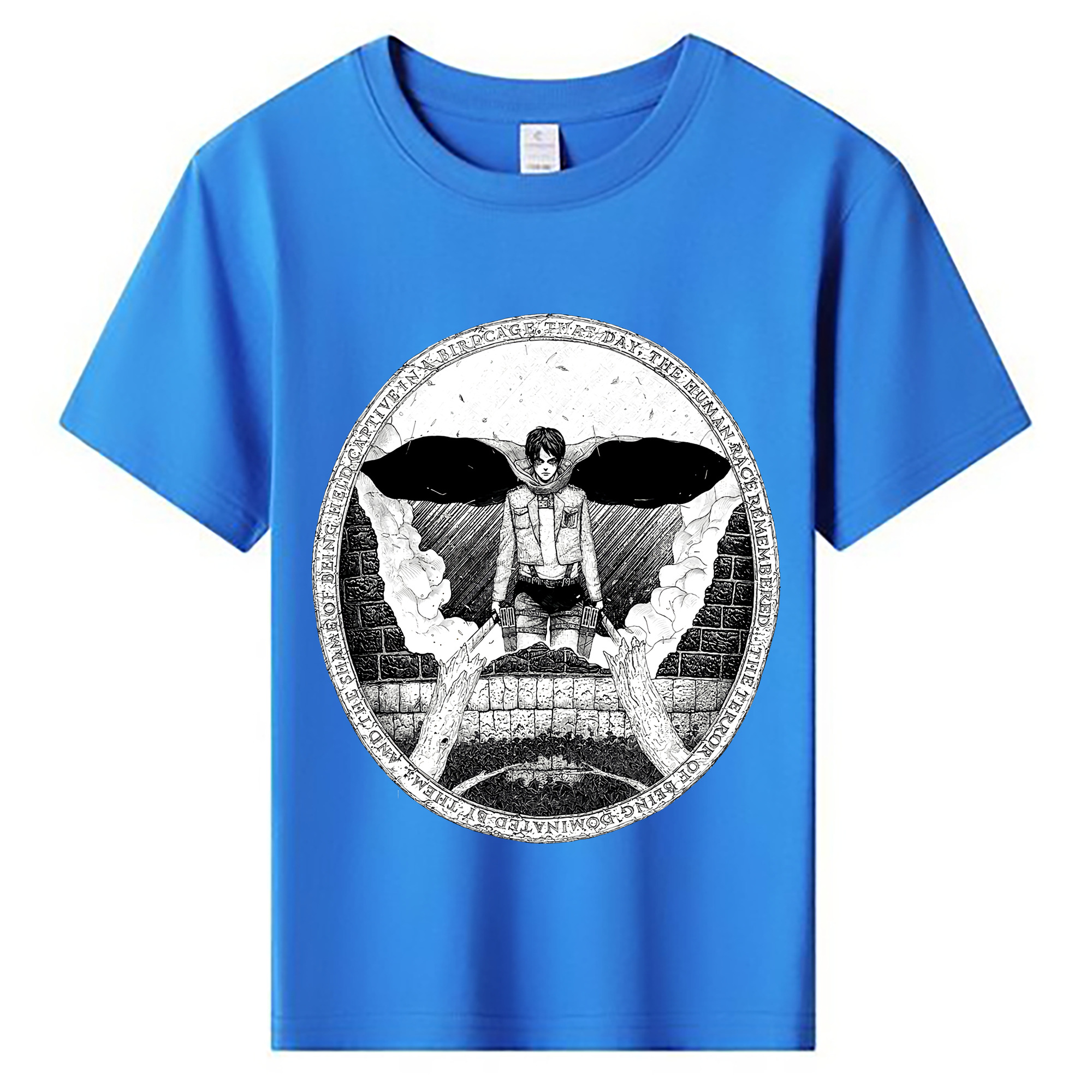 （画像用） 進撃の巨人 エレン･イェーガー Attack on Titan Eren Jäger 綿100％キッズTシャツ（フロントプリント）